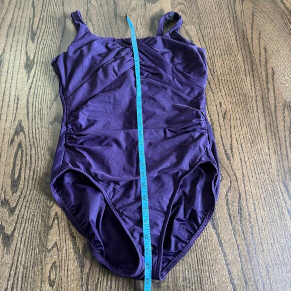 Lands End Womens Purple One Piece Underwire Slimming Swim Suit Size 14 DDD - Picture 7 of 9
